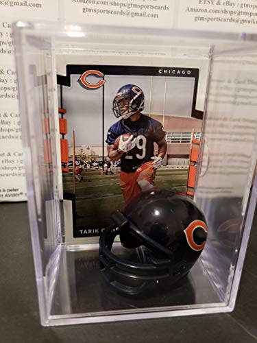 Tarik Cohen Chicago Bears Mini Helmet Card Display Case Collectible RB Auto Shadowbox Autograph