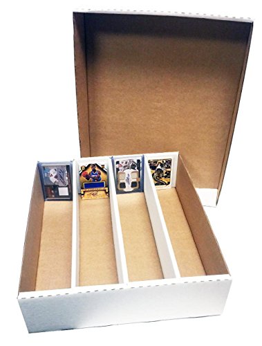 (5) Monster 4-Row Storage Box Holds 3,200 trading cards by MAX PRO 3200ct HALF LID – For Baseball, Football, Hockey, Soccer Cards
