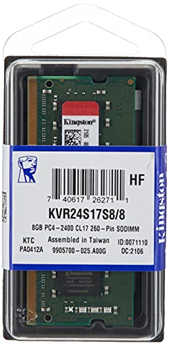 Kingston Technology (KVR24S17S8/8) ValueRAM 8GB 2400Mhz DDR4 Non-ECC CL17 SODIMM 1Rx8