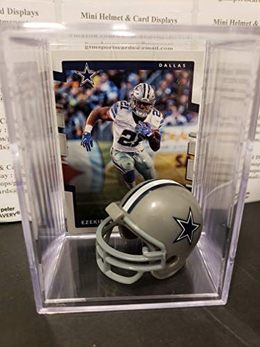 Ezekiel Elliott Dallas Cowboys Mini Helmet Card Display Case Collectible RB Zeke Auto Shadowbox Autograph