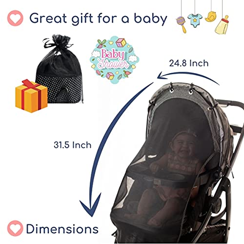 Sun Shade for Strollers (Large Original). Universal Adjustable SPF 30+ Sunshade with See Through. Your Baby Will The World and Will Be Protected. Stroller Sun Shade Extender by IntiMom | The Storepaperoomates Retail Market - Fast Affordable Shopping