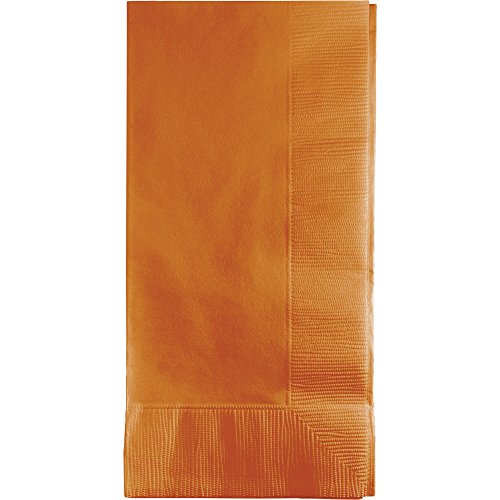 Creative Converting 323401 2PLY 1/8FLD Touch of Color 50-Count Dinner Napkins, 1/8 Fold, Pumpkin Spice, 6.5″ x 6.5″, Orange