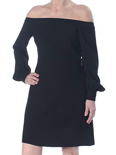 Jill Jill Stuart Women’s Off The Shoulder Long Sleeve Dress, Black, 8