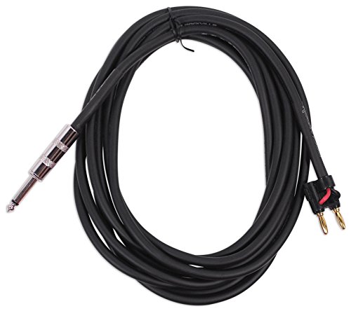 Rockville 15 Foot 1/4″ to Banana Speaker Cable, 16 Gauge, 100% Copper!(RCXBN15),Black