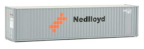 Walthers SceneMaster HO Scale Model of Nedlloyd (Gray, Orange, Black) 40′ Hi Cube Corrugated Container W/Flat Roof,949-8219
