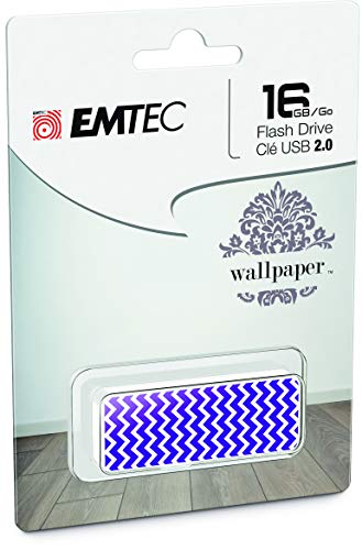 Emtec M700 Wallpaper Flash Drive, 16GB, Purple Wave (ECMMD16GM710WP09)