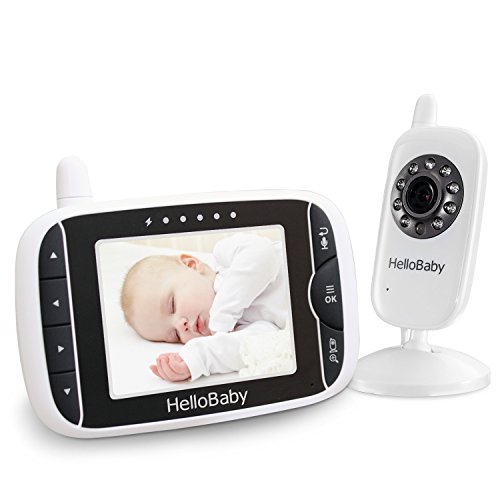 HelloBaby 3.2 Inch Video Baby Monitor with Night Vision & Temperature Sensor, Two Way Talkback System