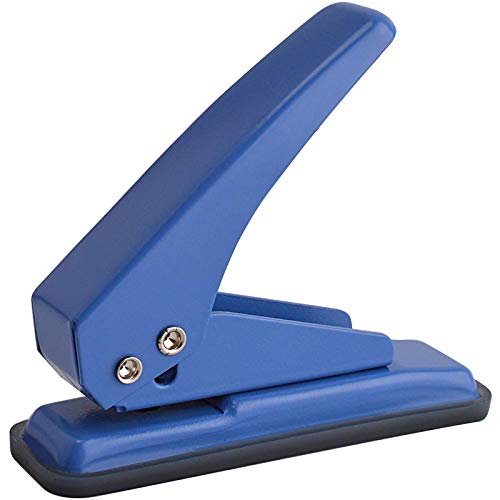 MROCO Single Hole Punch, 1 Hole Punch 1/4″ Hole Puncher, Paper Punch Hole Punches 20 Sheet Punch Capacity, Handheld Hole Punch with Non-Skid Base for Paper Chipboard Craft Paper and Art Project, Blue