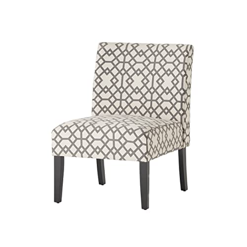 Christopher Knight Home Kassi Fabric Accent Chair, Grey Geometric Patterned