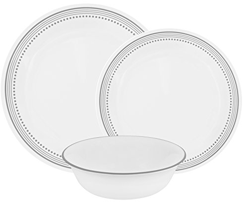 Corelle Mystic Gray Chip & Break Resistant 12pc Dinner Set, Service for 4, Grey, 27.94 x 12.38 x 26.67 cm