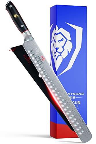 Dalstrong Slicing Carving Knife – 12 inch – Granton Edge – Shogun Series ELITE – Japanese AUS-10V Super Steel – Damascus – Vacuum Treated – Slicer – Sheath