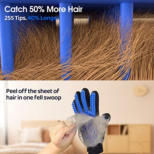 Upgrade Pet Grooming Gloves Cat Brushes Gloves for Gentle Shedding – Efficient Pets Hair Remover Mittens – Dog Washing Gloves for Long and Short Hair Dogs & Cats & Horses – 1 Pair (Blue) | The Storepaperoomates Retail Market - Fast Affordable Shopping