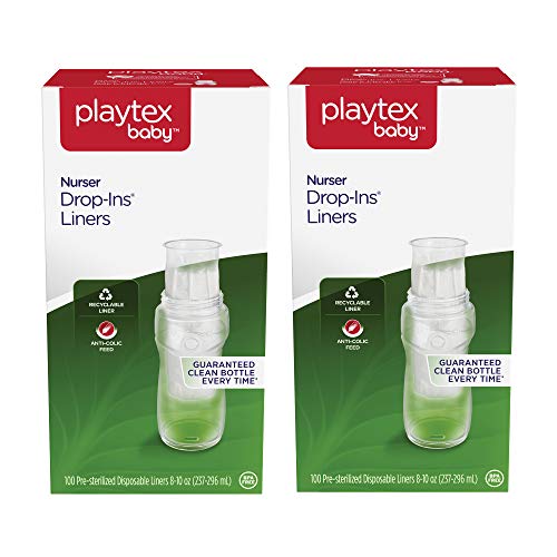 Playtex Baby Nurser Pre-Sterilized Disposable Bottle Liners, Closer to Breastfeeding, 8-10 oz, 200 Count