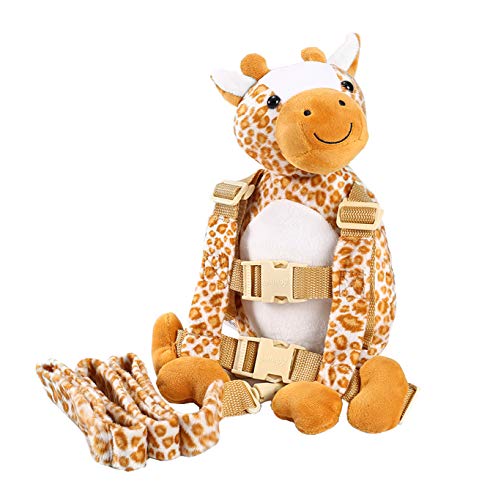 Berhapy 2 in 1 Giraffe Toddler Safety Harness Backpack Children’s Walking Leash Strap Kid Leash for 1-3 Years Old Toddler Leash for Boys and Girls