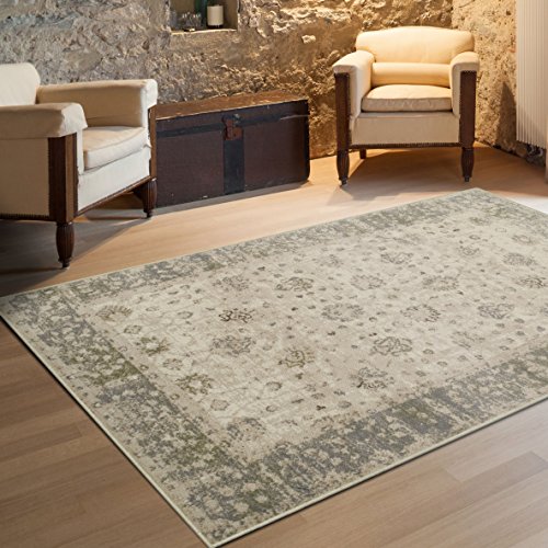 Superior Conventry Collection Area Rug, 8mm Pile Height with Jute Backing, Vintage Distressed Oriental Rug Design, Fashionable and Affordable Woven Rugs – 8′ x 10′ Rug