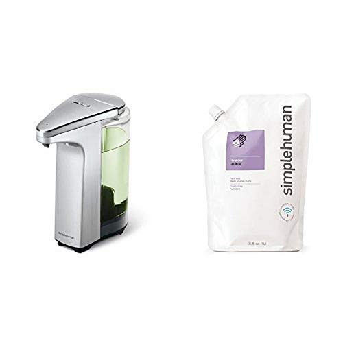simplehuman 8 oz. sensor soap pump with 34 oz. lavendar soap refill pack