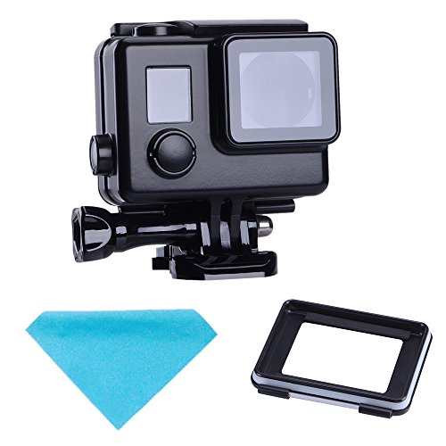 Suptig Replacement Waterproof Case Protective Black Housing Touch housing for GoPro Hero 4 Hero 3+ Hero3 Outside Sport Camera for Underwater Use Water Resistant up to 147ft (45m)