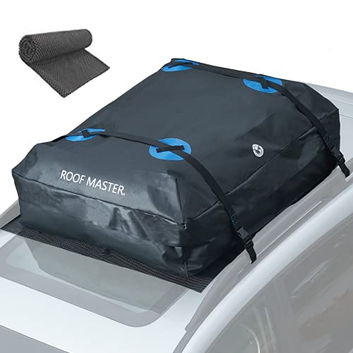 Rooftop Cargo Carrier, PI Store Waterproof Car Roof Bag with Protective Mat, Extra 16 Cubic Foot Storage Carriers for All Cars with/Without Roof Racks, Gift for Men