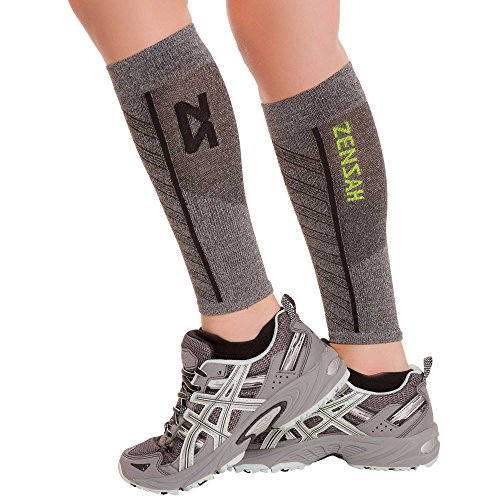 Zensah Featherweight Compression Leg Sleeves – Relieve Shin Splints, Calf Strains (Heather Grey, Small) | The Storepaperoomates Retail Market - Fast Affordable Shopping