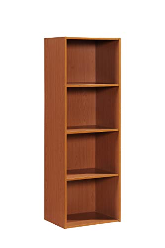 Hodedah 4-Shelf Bookcase in Cherry