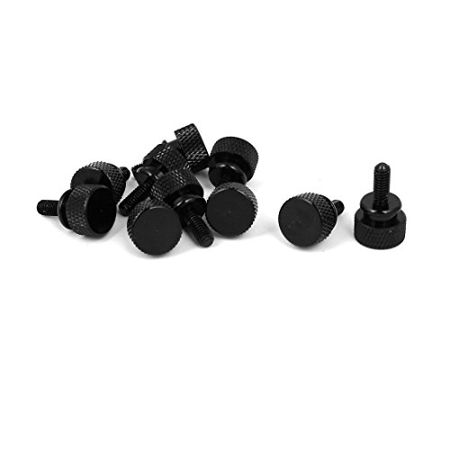 uxcell Computer PC Case M4x10mm Shoulder Type Knurled Thumb Screw Black 10pcs