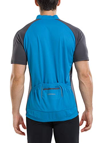 KORAMAN Mens Reflective Short Sleeve Cycling Jersey Quick-dry Breathable Biking Shirt Blue,XL(chest 45.28″) | The Storepaperoomates Retail Market - Fast Affordable Shopping
