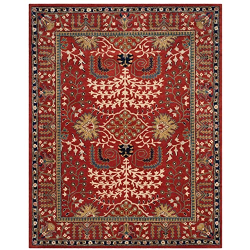 SAFAVIEH Antiquity Collection 8′ x 10′ Red / Multi AT64A Handmade Traditional Oriental Premium Wool Area Rug