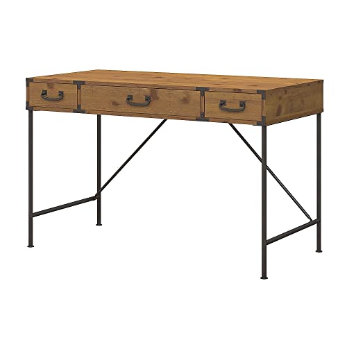 Bush Furniture Ironworks Writing Desk, 48W, Vintage Golden Pine
