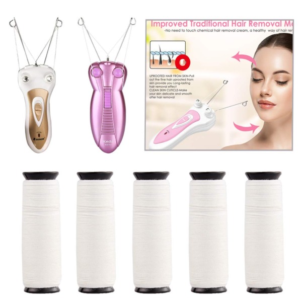 5PCS Replacement Cotton Thread for Epilator Hair Removal Hair Remover