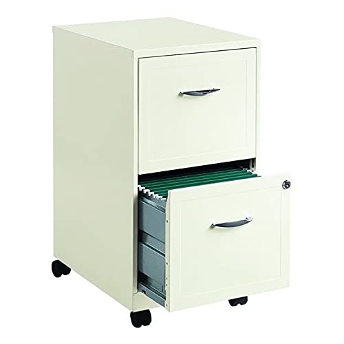 Scranton & Co 2 Drawer Steel Mobile File Cabinet in Pure White