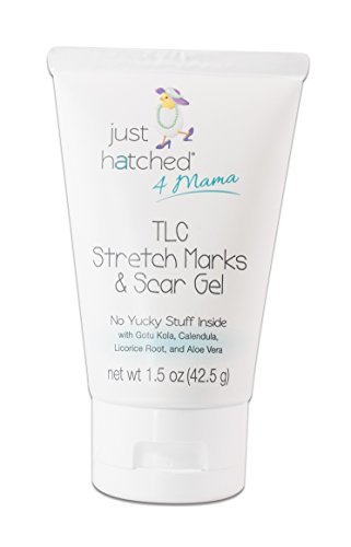Just Hatched 4 Mama TLC Stretch Marks & Scar Gel, Nourishing, Pregnancy Stretch Marks and Scars Gel, Helps in Firming & Tightening Skin, Improves Tone & Texture, 1.5 oz