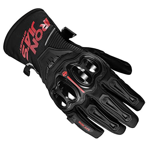 IRON JIA’S Motorcycle Gloves, Winter Riding Gloves with Touchscreen, 3M Thinsulate Thermal Waterproof Windproof Gloves for Road Racing, Cycling, Ebike and Climbing