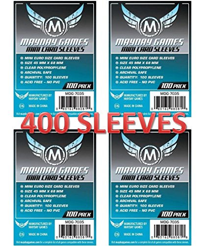 Mayday Games Mini Euro Card Sleeve 45 MM X 68 MM (4×100 Pack, 400 sleeves)
