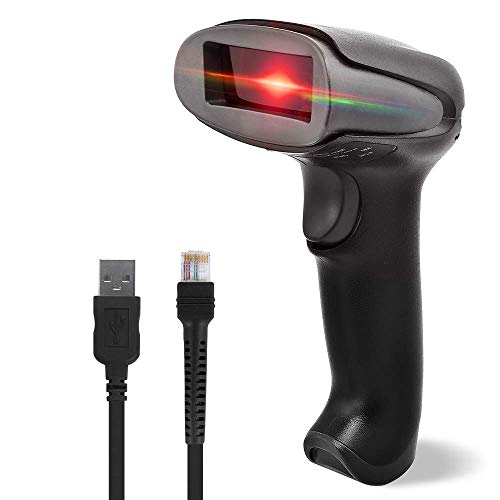 NETUM Barcode Scanner USB 2.0 Wired Handheld 1D Laser Bar Code Reader Scanner for POS Mobile Payment PC Laptop and Computer Windows Mac OS