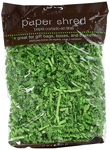 Amscan Festive Solid Color Paper Shreds & Strands Party Supply, Green, 4 oz