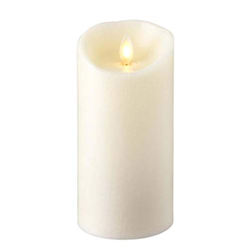 RAZ IMPORTS INC Push Flame Flameless Battery Operated LED Pillar Candle Ivory 3″x 6″ for Home Décor, Holiday and Gift