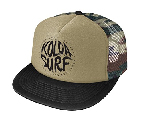 Koloa Surf Brush Logo High Profile Poly-Foam Trucker Hat-CamoBlack/b