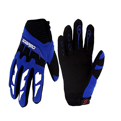 Gtopart 50g Kids Full Long Finger Cycling Gloves,Skateboard Gloves, Roller Skating Gloves (Blue, XXS)