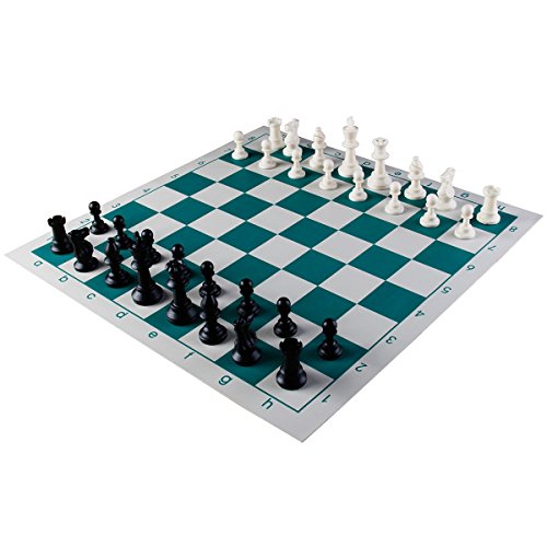 AMEROUS Chess Set 17″ x 17″ Roll-up Travel Chess in Carry Tube with Shoulder Strap Easy to Carry for Beginner and Kids