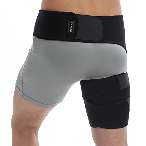 Bodyprox Groin Wrap, Adjustable Support for Hip, Groin, Hamstring, Thigh, and Sciatic Nerve Pain Relief