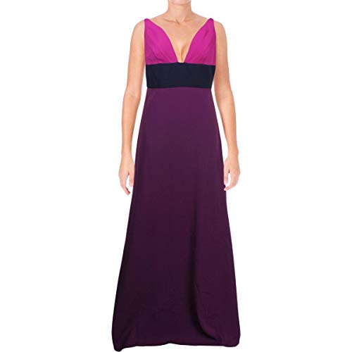 Jill Jill Stuart Women’s Vneck Colorblock Dress, Viola/deep Violet/deep iris, 12