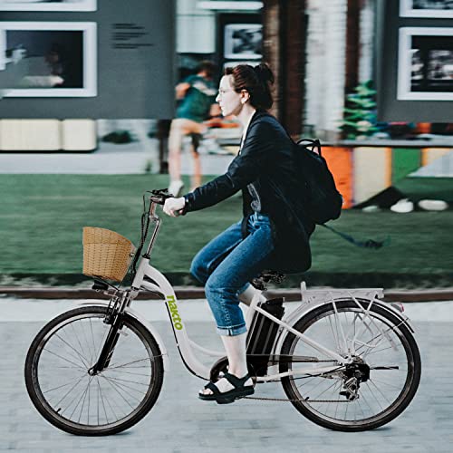 NAKTO Electric Bicycle Cargo Electric Bike for Adult 26″ Sporting Shimano 6 Speed Gear Step Thru EBike 25MPH 25-30Miles Removable Waterproof Large Capacity 36V10A Lithium Battery & Pedal Assist | The Storepaperoomates Retail Market - Fast Affordable Shopping