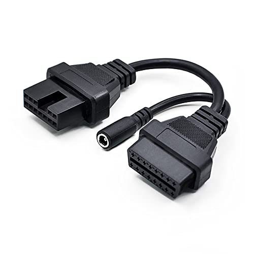 OBD Diagnostic for Mitsubishi 12pin to OBD2 16pin Connector Adapter OBD1 OBD2 Connect Cable with Power Adapter