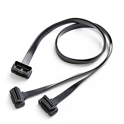 bbfly-B4 OBD II OBD2 16 Pin Splitter Extension 1 x Male and 2 x Female Extension Y Cable Adapter (1FT/30CM)