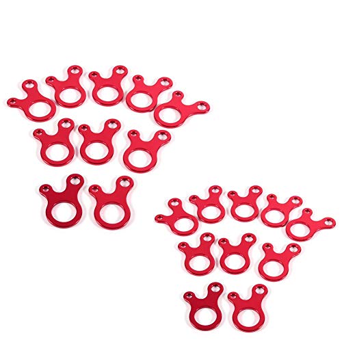 Ultralight Aluminum Guylines Cord Adjuster Tensioners Runners Rope Tensioner for Tent Pegs Camping Hiking Backpacking Outdoor Activity(20Pcs)
