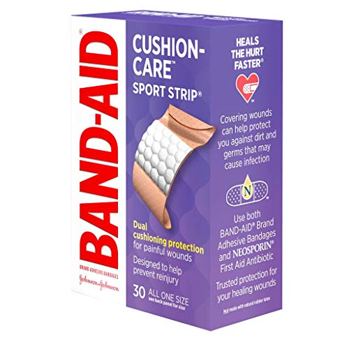 BAND-AID Bandages Cushion-Care Sport Strip 30 ea (Pack of 3)