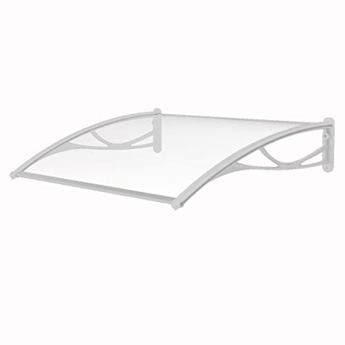 ADVANING DA5531-PWS1N 55″X31″ Polycarbonate Door Awning | PN Series |100% Bayer Raw Material Solid Sheet, Color: White Brackets