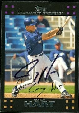 Autograph Warehouse 47682 Corey Hart Autographed Baseball Card Milwaukee Brewers 2007 Topps No .404