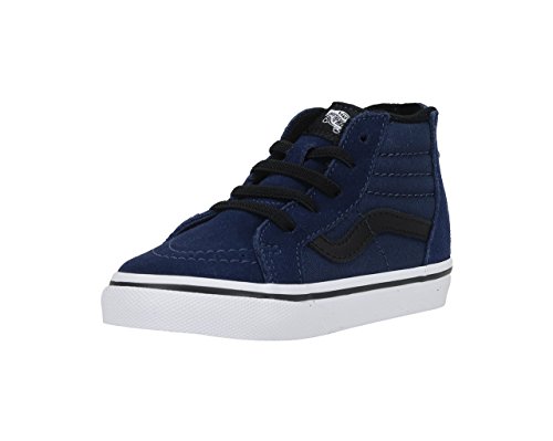 Vans Men’s SK8 Hi Zip Skateboarding Shoes (4 Toddler M, Blue Depth/Black)