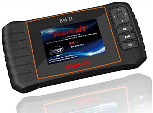 iCarsoft BM II OBDII diagnostic tool compatible with BMW Mini multi systems, ABS Engine oil reset, EPB